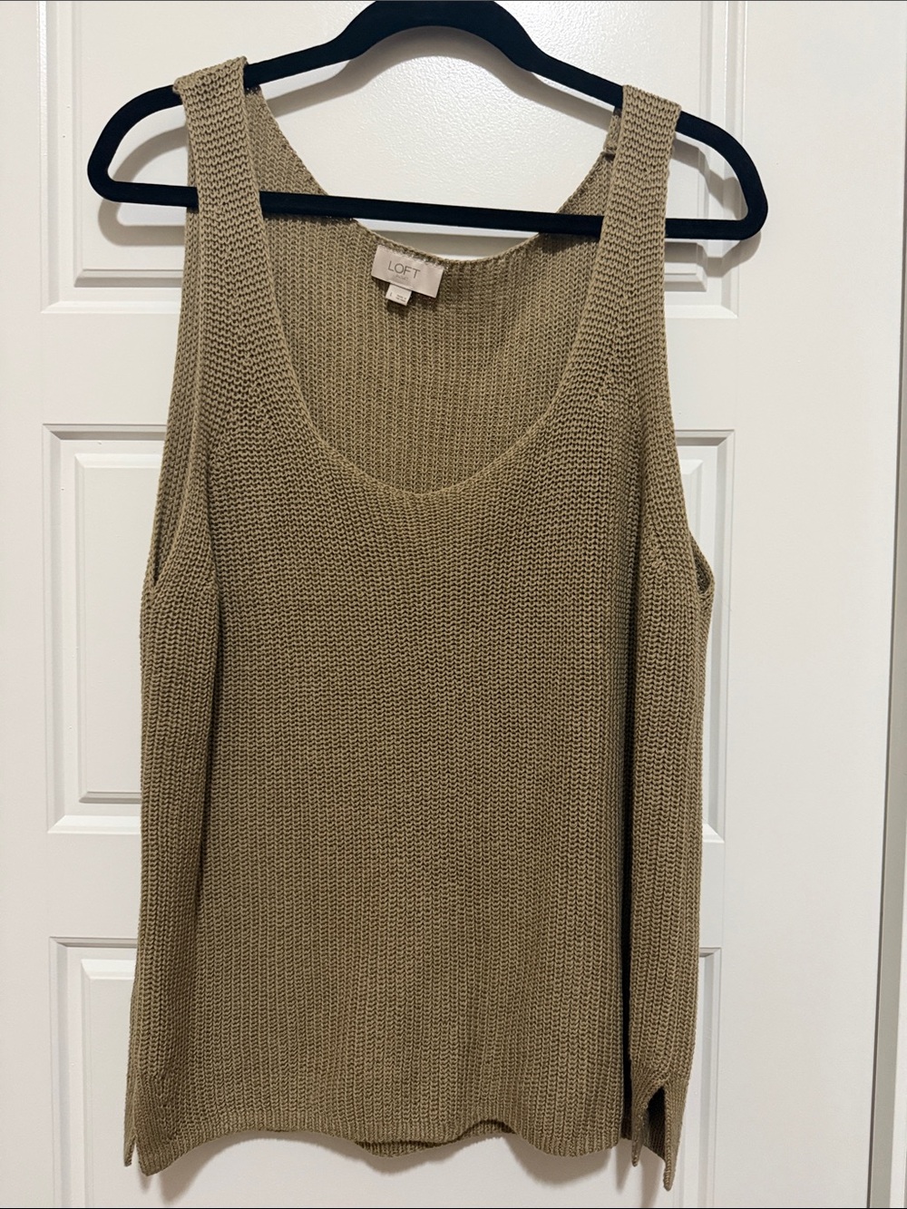 LOFT Women's Sleeveless Knit Tank Sweater in Taupe